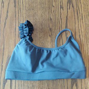 Jo & Jax Grey & Black Ruffle Top Small Adult